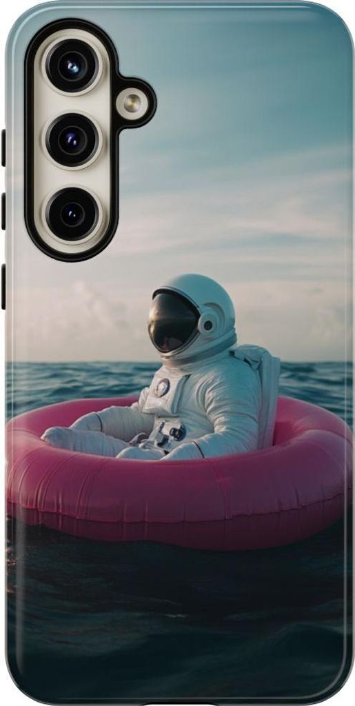 Astronaut auf pinker Luftmatratze – Hülle Kompatibel mit Samsung Galaxy S24 Plus