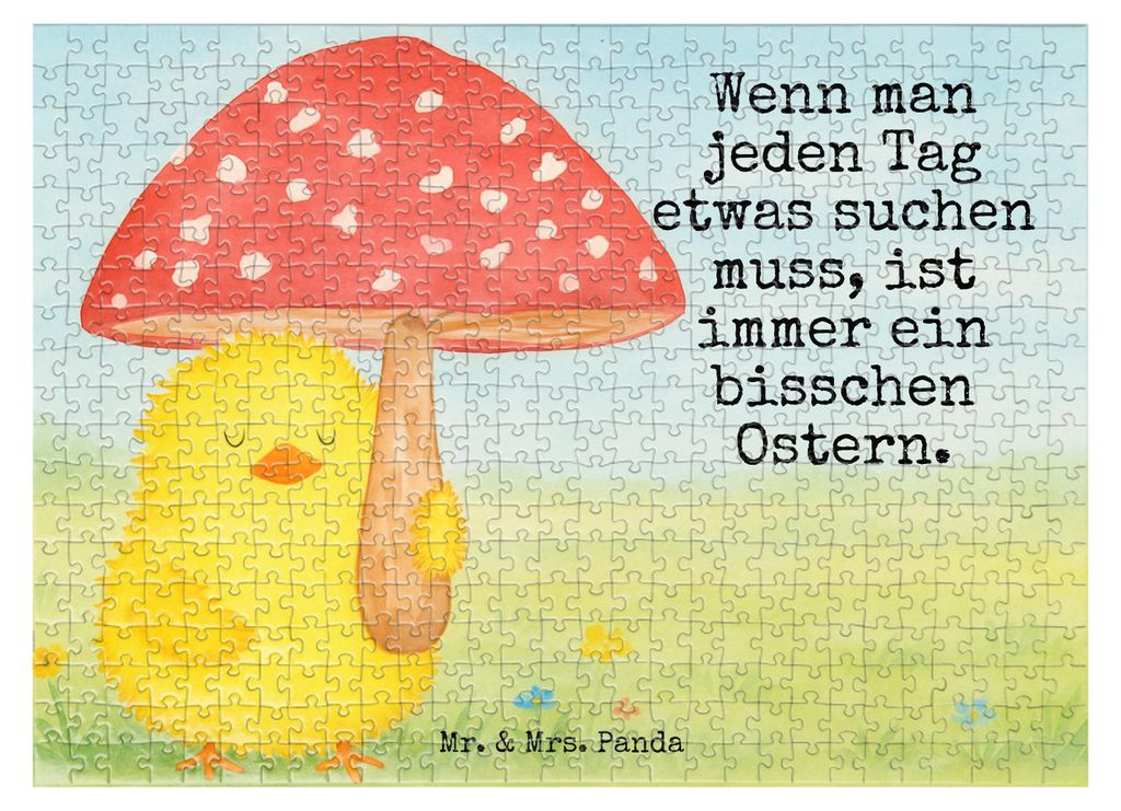 Mr. & Mrs. Panda Puzzle Küken Fliegenpilz Design 551 Teile - Weiß - Geschenk, 1500, Ostergrüße, Legespiel, 1000, Glückspilz, Ostern, Frohe, 20...