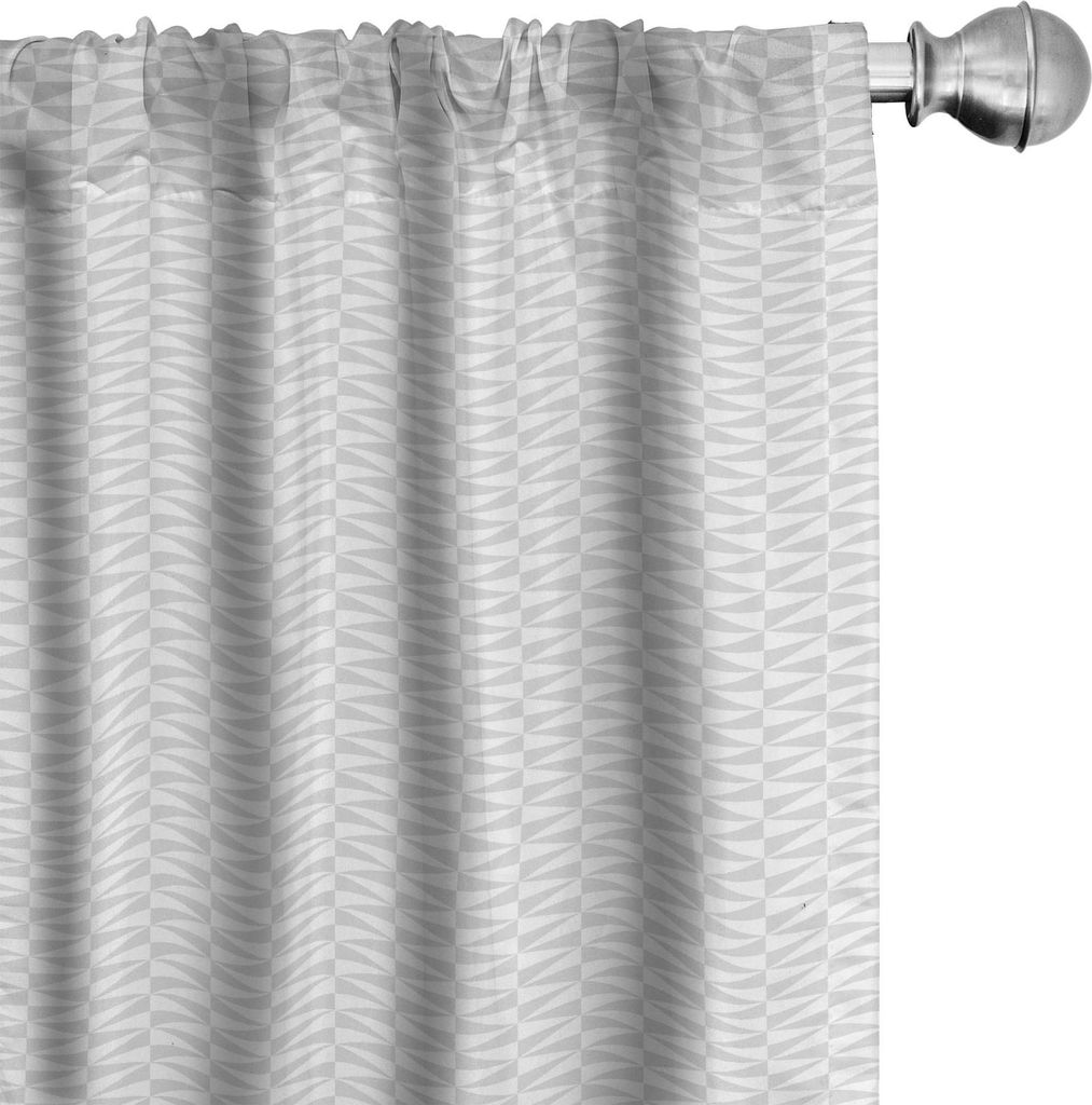 ABAKUHAUS Neutral Vorhänge, Gardinen, Digital generiert Graustufen Dreieckige Muster Geometrische und Einfarbige, 2 Stück 75 x 225 cm, Hellgrau