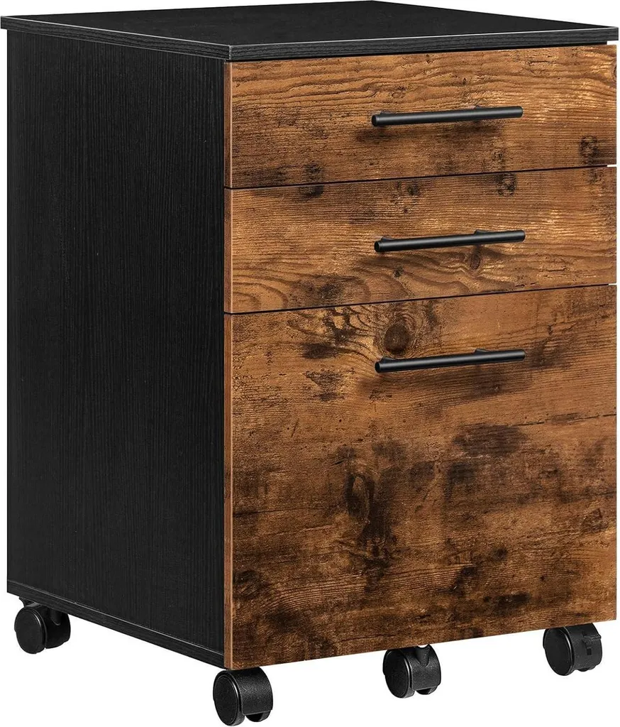 Armoire à dossiers sur roulettes avec 3 tiroirs de rangement bureau