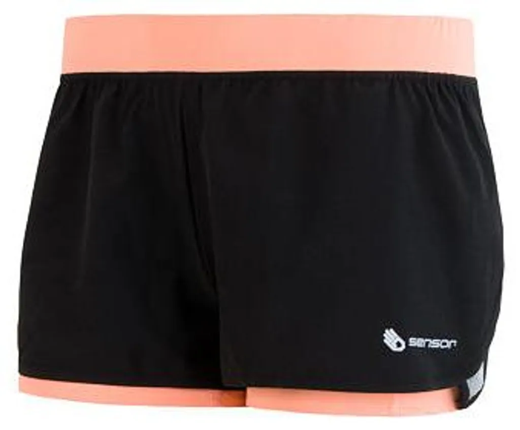 Short de trail running pour femme noir abricot idéal pour le marathon