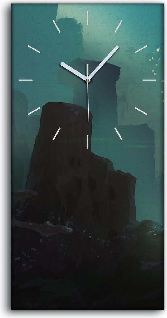 Wanduhr Uhr Wandbild Leinwand Quarz 30x60 Digitale Malerei alten Zivilisationen - weiße Hände