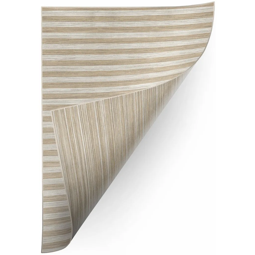 Tapis anti-poussière et résistant Sizal Double rayé beige marron 160x230