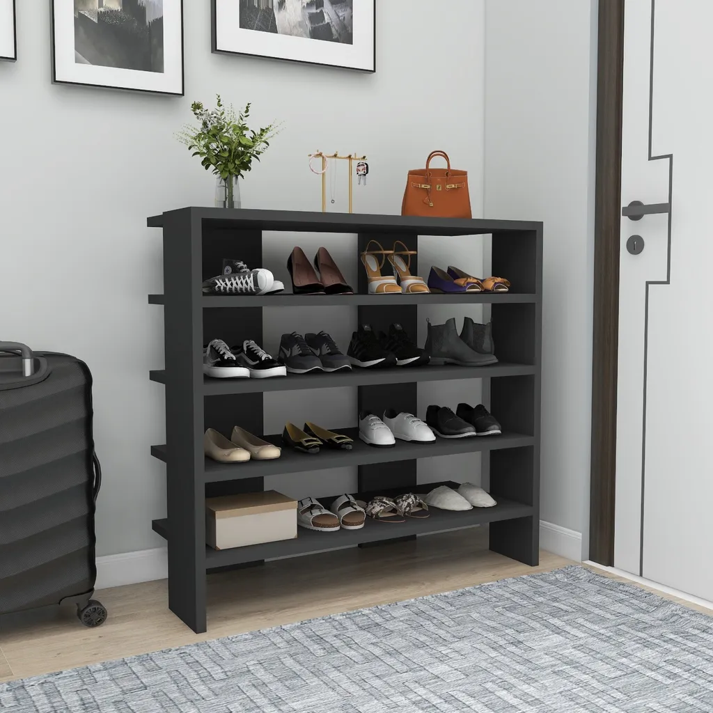 Meuble à chaussures Sargel 75,6 cm en mélamine anthracite durable