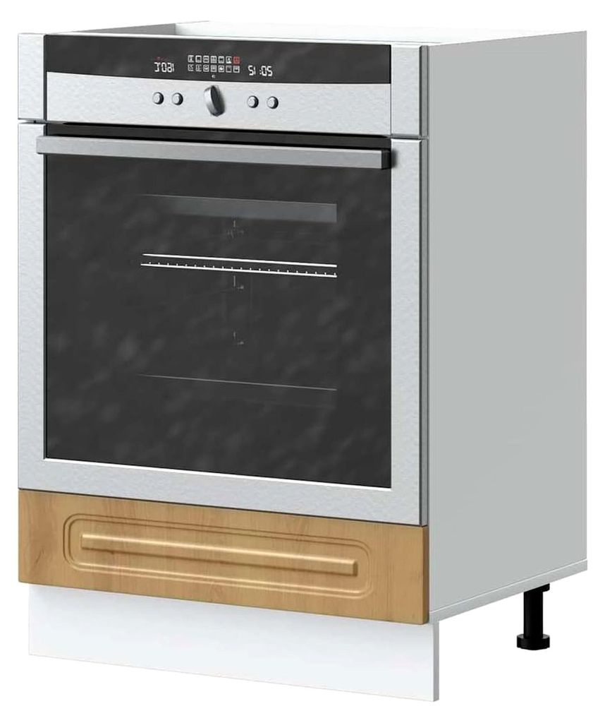 Ofenschrank Kalmar, Küchenunterschrank aus Eiche, handgefertigt, 60 x 46 x 81,5 cm
