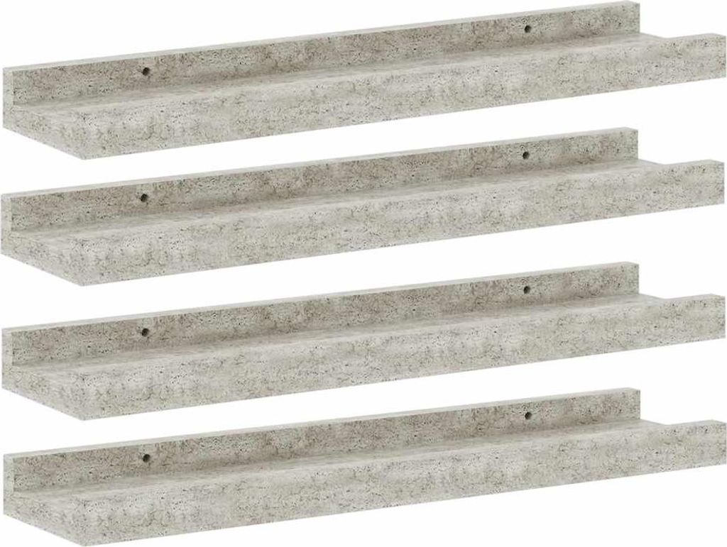 vidaXL Wandregale 4 Stk. Betongrau 40x9x3 cm