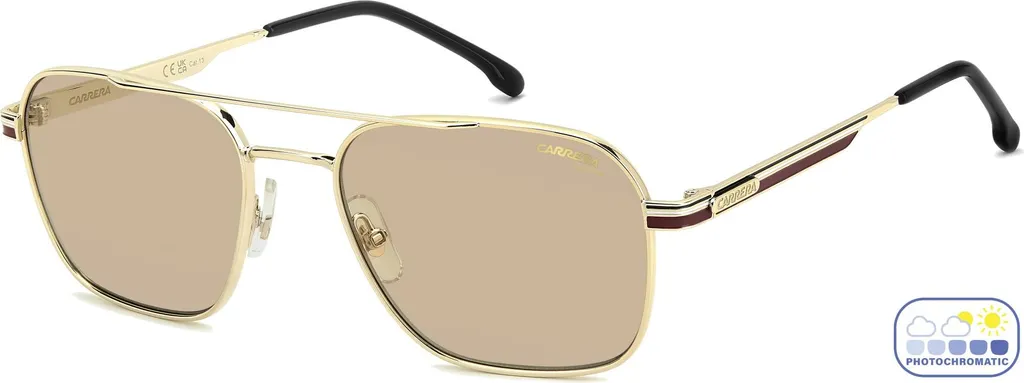 Carrera 379/S Lunettes de Soleil Or Bordeaux avec Monture Légère Luxe