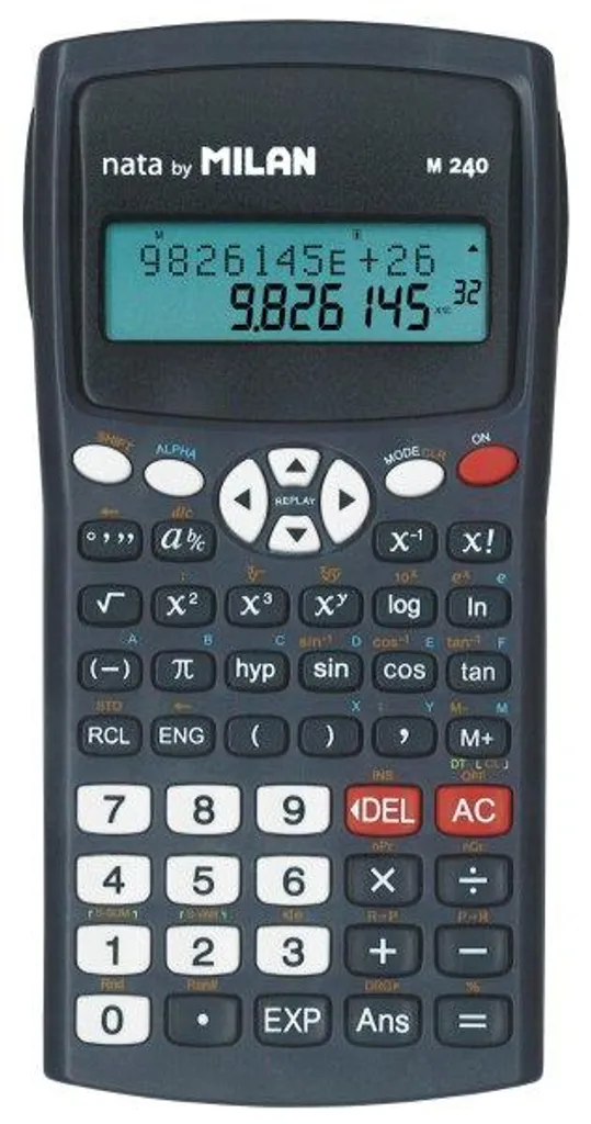 Calculatrice scientifique 240 fonctions MILAN avec écran à deux lignes