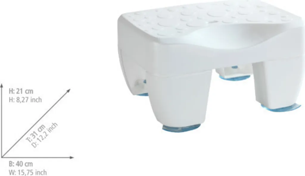 Tabouret de Bain Antidérapant SECURA WENKO avec Ventouses Fixatrices - 6