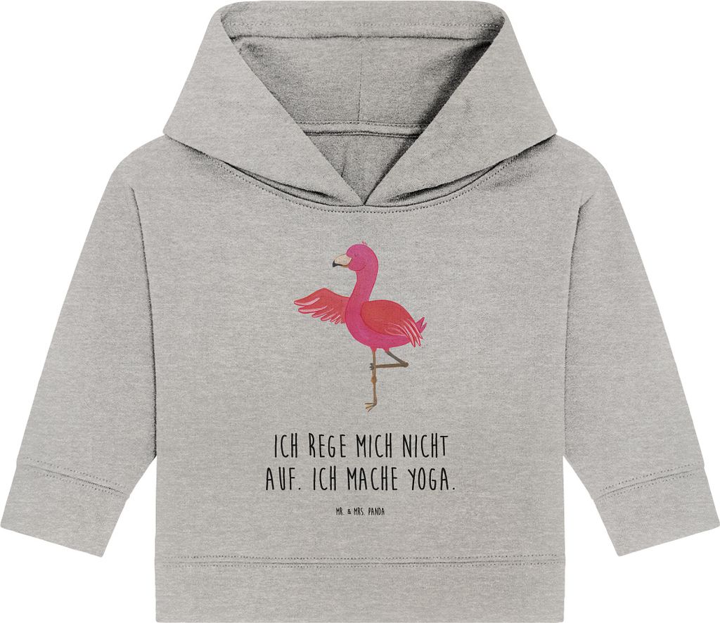 Mr. & Mrs. Panda Organic Baby Hoodie Flamingo Yoga 12. - Produktbild 