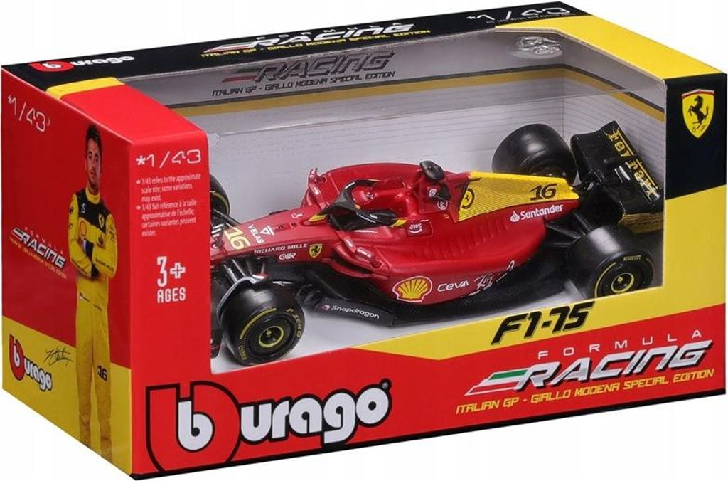 BBURAGO Ferrari Racing F1-75 Italienisch im Maßstab 1:43 Produktbild 