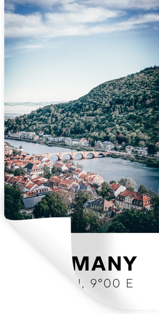 MuchoWow Wandtattoo Wandsticker Wandaufkleber Deutschland - Heidelberg - Sommer 20x40 cm Selbstklebend und Repositionierbar - Selbstklebend - Fot...