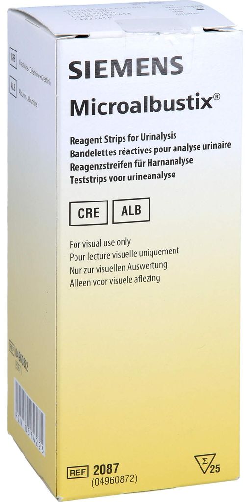 MICROALBUSTIX Harnteststreifen zur Erkennung von Mikroalbuminurie, 25 St. Teststreifen