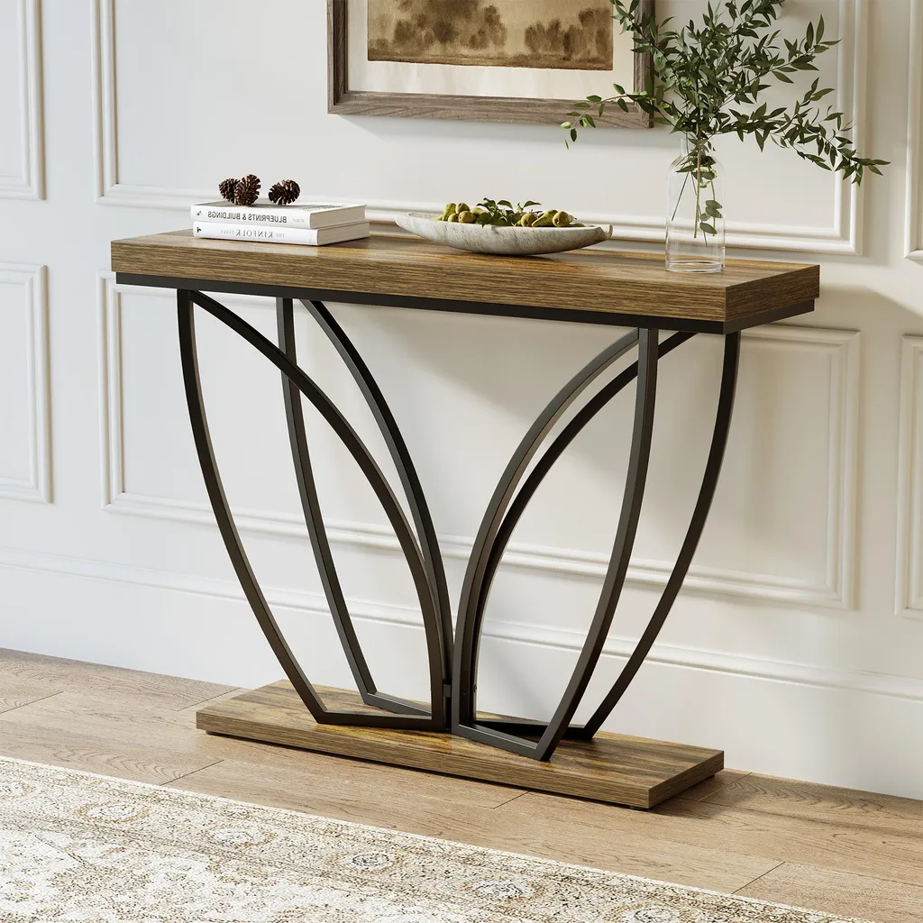 Tribesigns Table Console 105 cm : Table d'Appoint Industrielle de Salon