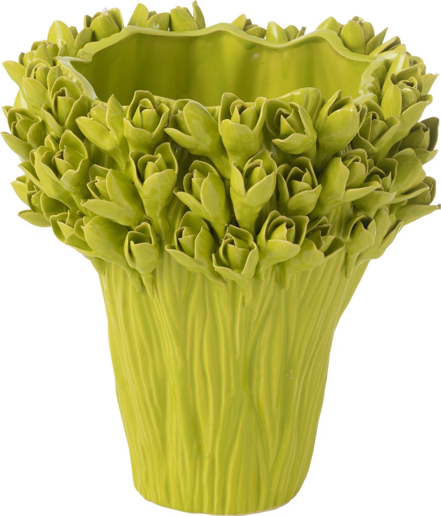 J-Line Vase Ambrosia Keramik Grün Medium