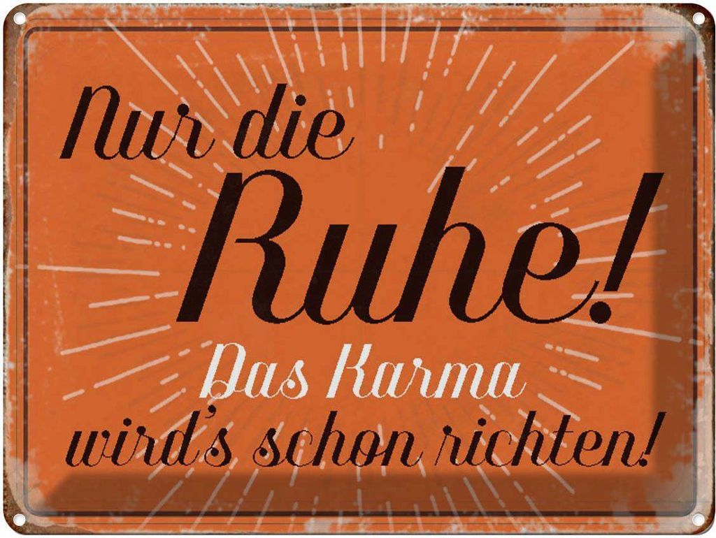 vianmo Blechschild 30x40 cm nur die Ruhe das Karma Spruch Zitat