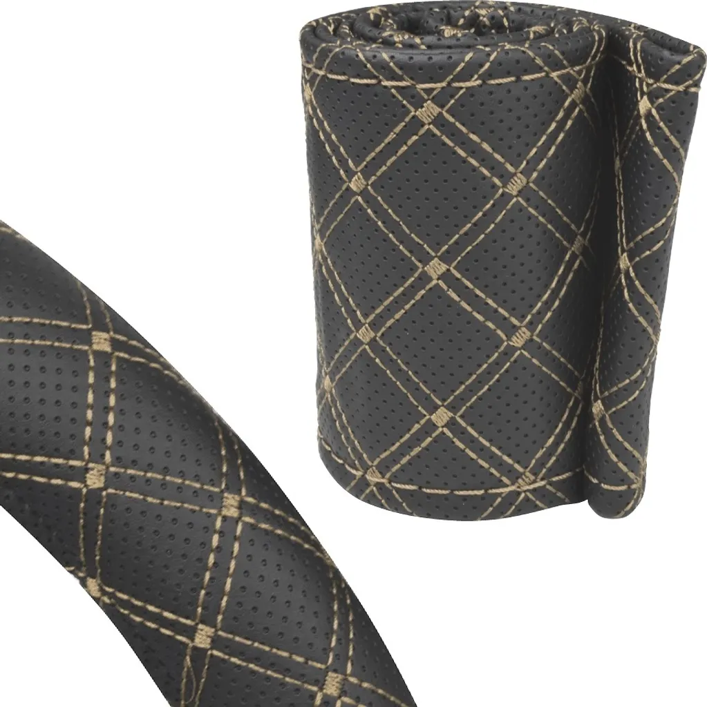 SV1308SA - Coprivolante nero-oro per tutti i tipi di volante 37cm-39cm per allacciatura
