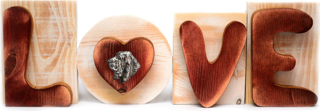 Basset Hound I - Holzschriftzug LOVE, Innendekoration mit Hund, entzückende Dekoration für das Regal der Marke Art-Dog