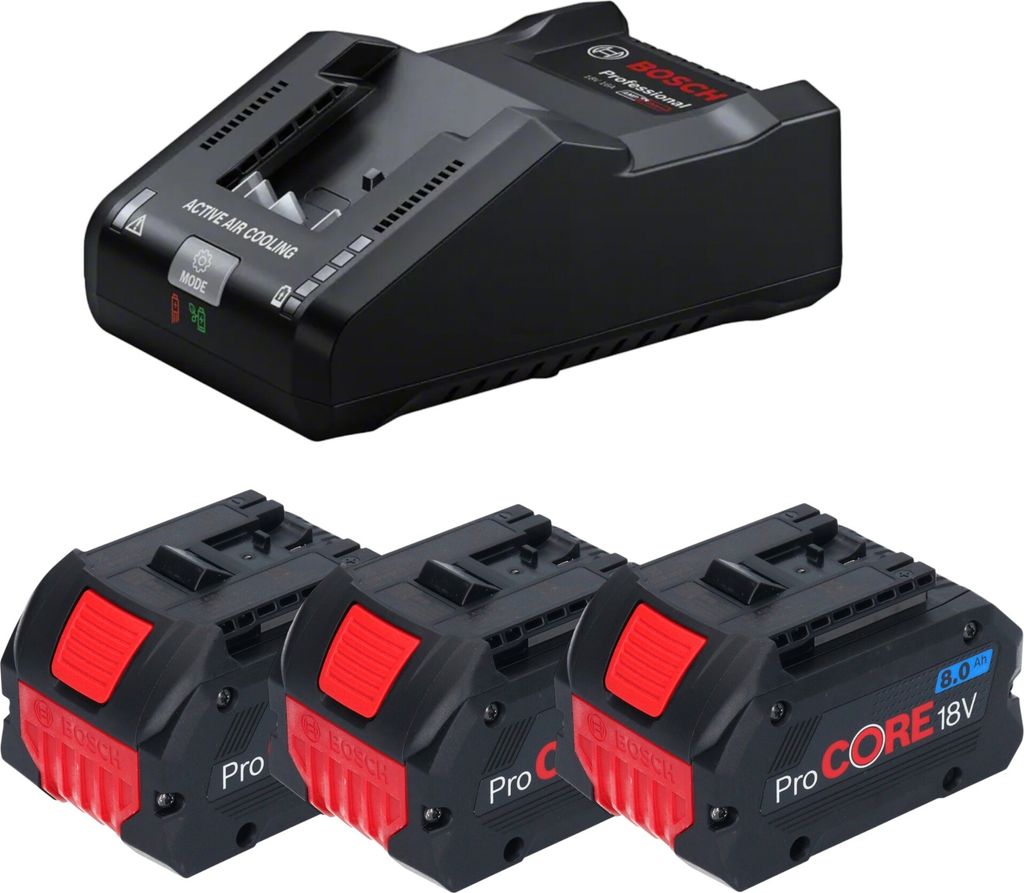 Bosch Starter Set mit 3x ProCORE 18 V 8,0 Ah Akku + GAL 18V-160 Ladegerät ( 0615A5004Y )