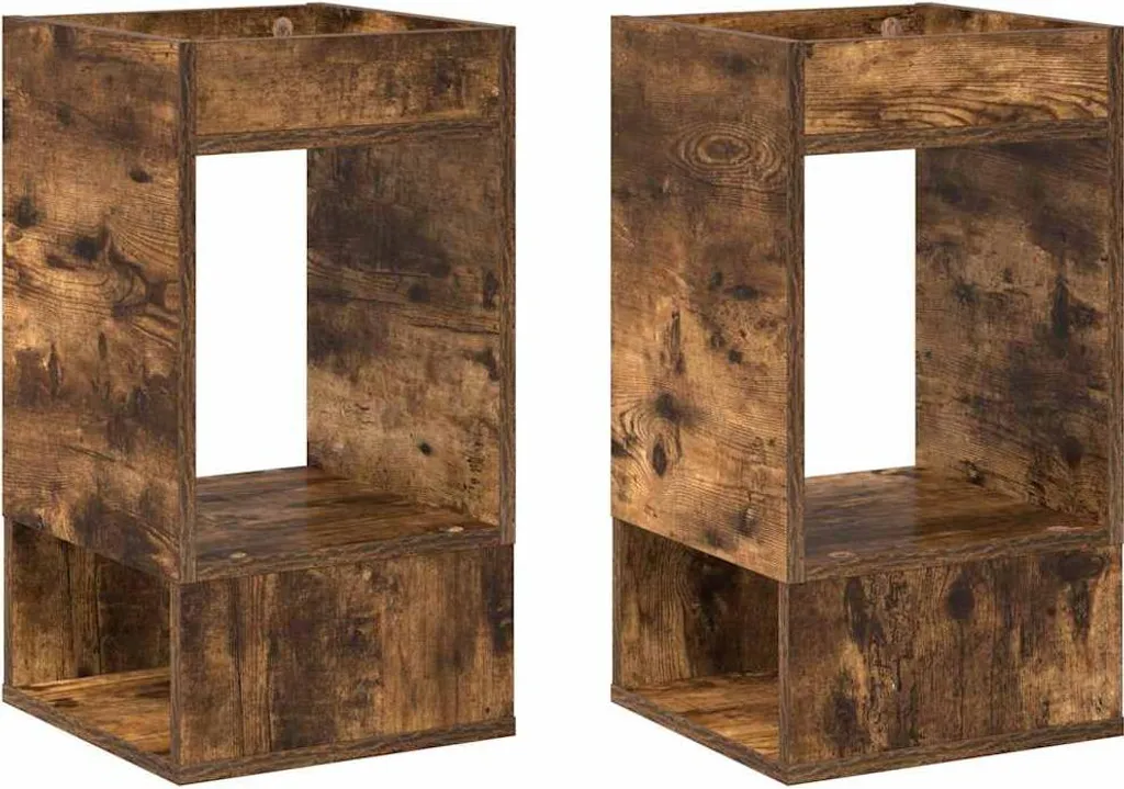 SYFAX™ Tavolino Set 2 Rovere Fumé 30x30x56 cm | Arredamento Moderno