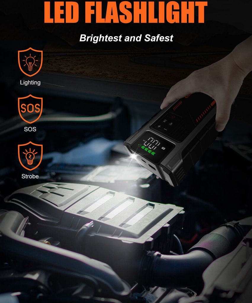 Eigotrav Jump startér startovací kabel 6000A 12000 mAh pro Obrázek produktu 4