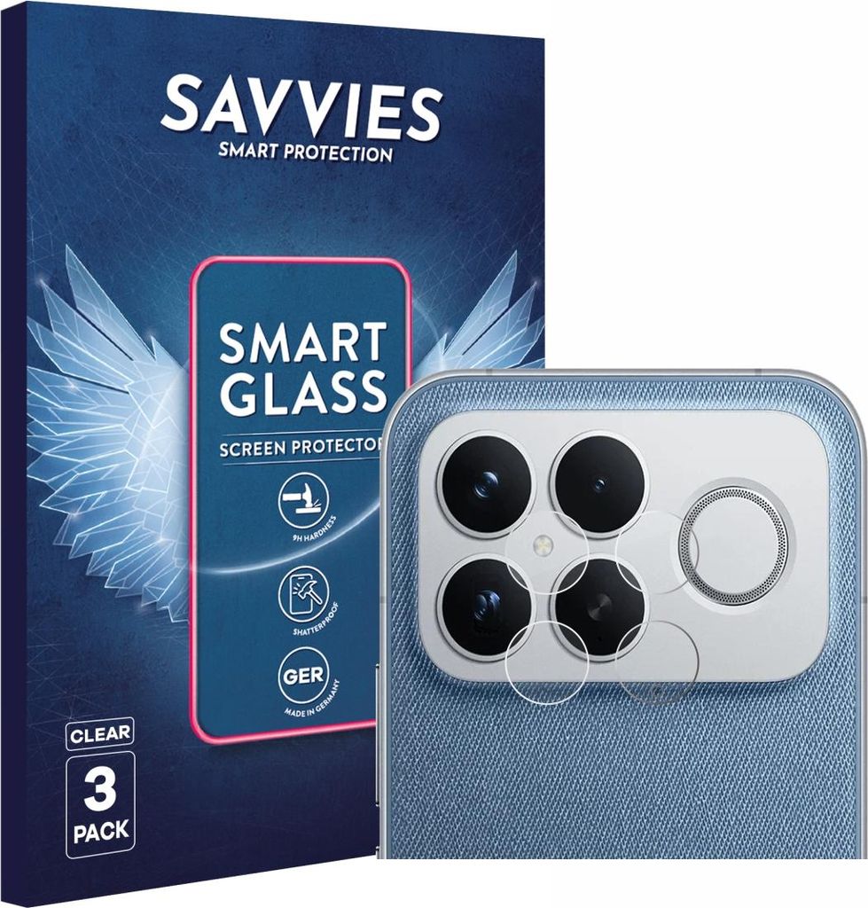 3x Savvies Schutzglas Folie für Xiaomi Poco F8 Ultra (NUR Kameraschutz) 9H Panzer Schutzfolie Glas Displayschutz klar transparent