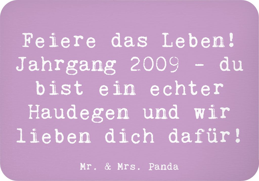 Mr. & Mrs. Panda magnet Spruch 2009 Geburtstag - Lavendeltraum - Geschenk, Einzigartigkeit feiern, Geburtsjahr, Geburtstagsgeschenk, Notizhalter, w...