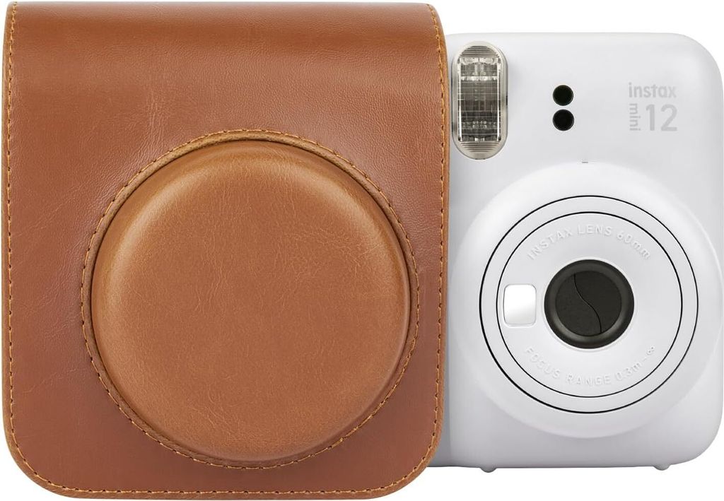 Protective Case for Fuji/Fuji Instax Mini 12 Instant Film Camera - PolyurethanLeather Mini 12 Camera Case Bag with Photo Pocket - with Adjustable S...