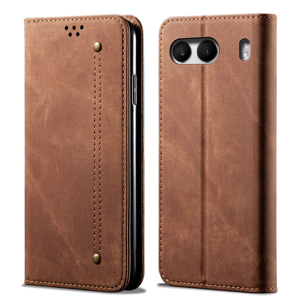 Hülle für OnePlus Nord4 Leder Brieftasche Flip Bookstyle Schutzhülle mit Standfunktion Braun