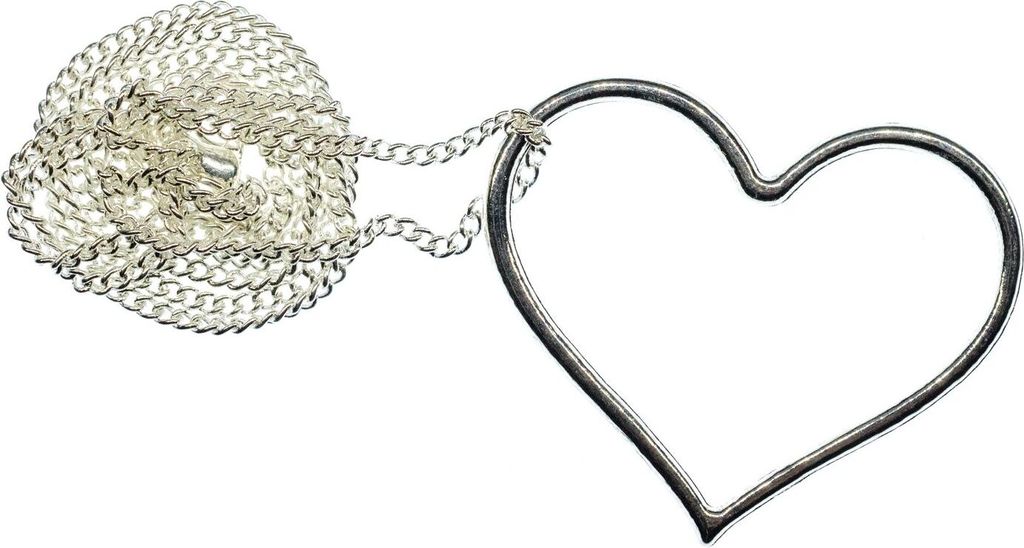 Herz Kette Halskette 60cm Miniblings Freundin Liebe Valentinstag silber Umriss