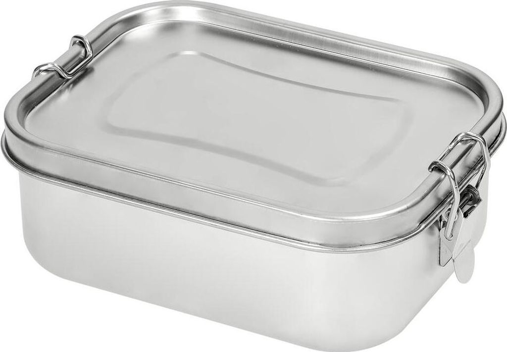 Lunchbox Edelstahl 1000 ml - Robuste Brotdose für Kinder & Erwachsene inkl. Dichtungsring für Schule, Büro und unterwegs - Silber