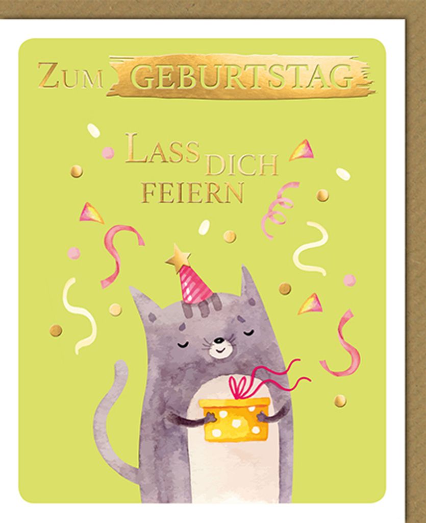 Geburtstag - Glückwunschkarte im Format 11,5 x 17 cm mit Umschlag