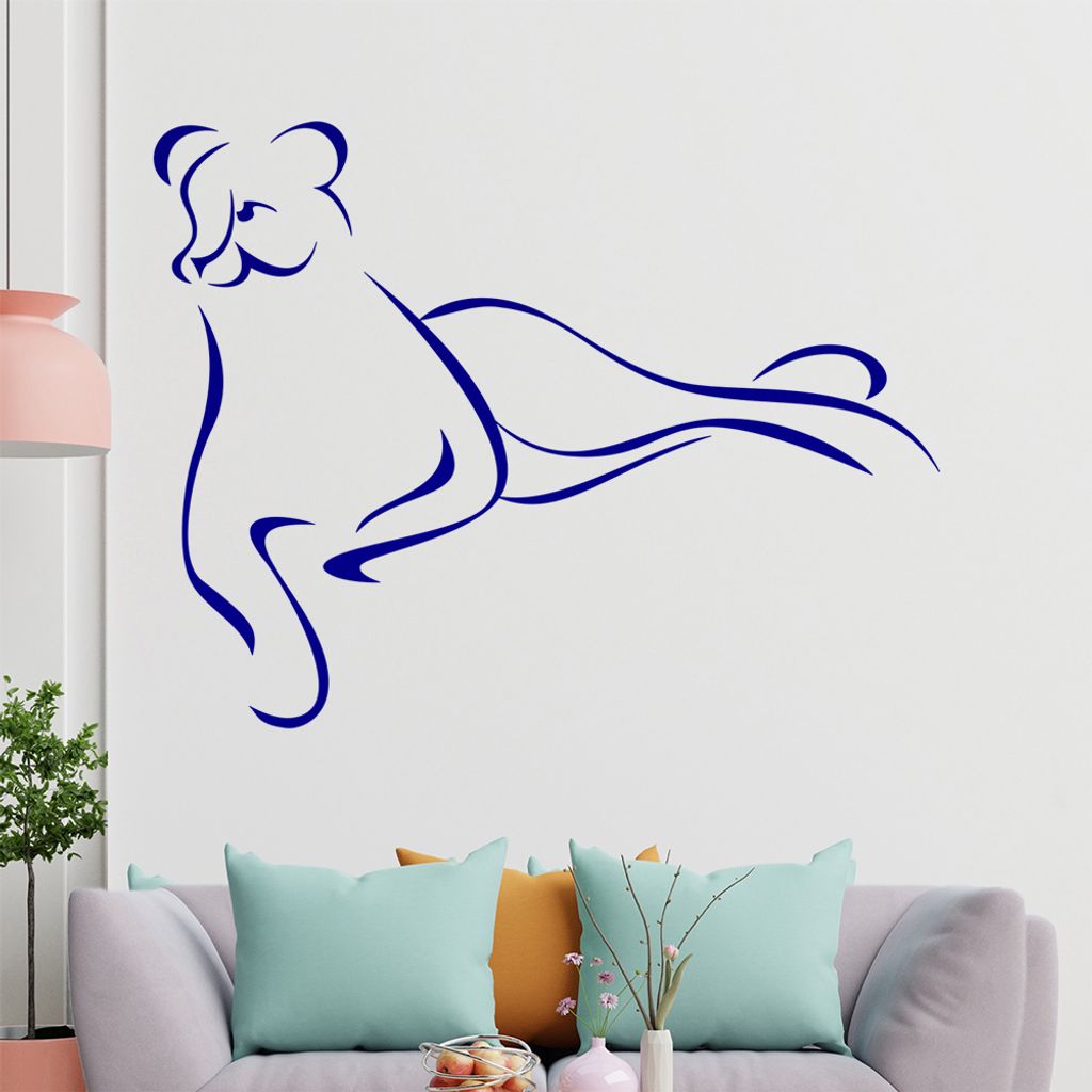 Raubkatze Linien Wandtattoo in 6 Größen - Wandaufkleber Wall Sticker - Dekoration, Küche, Wohnzimmer, Schlafzimmer, Badezimmer