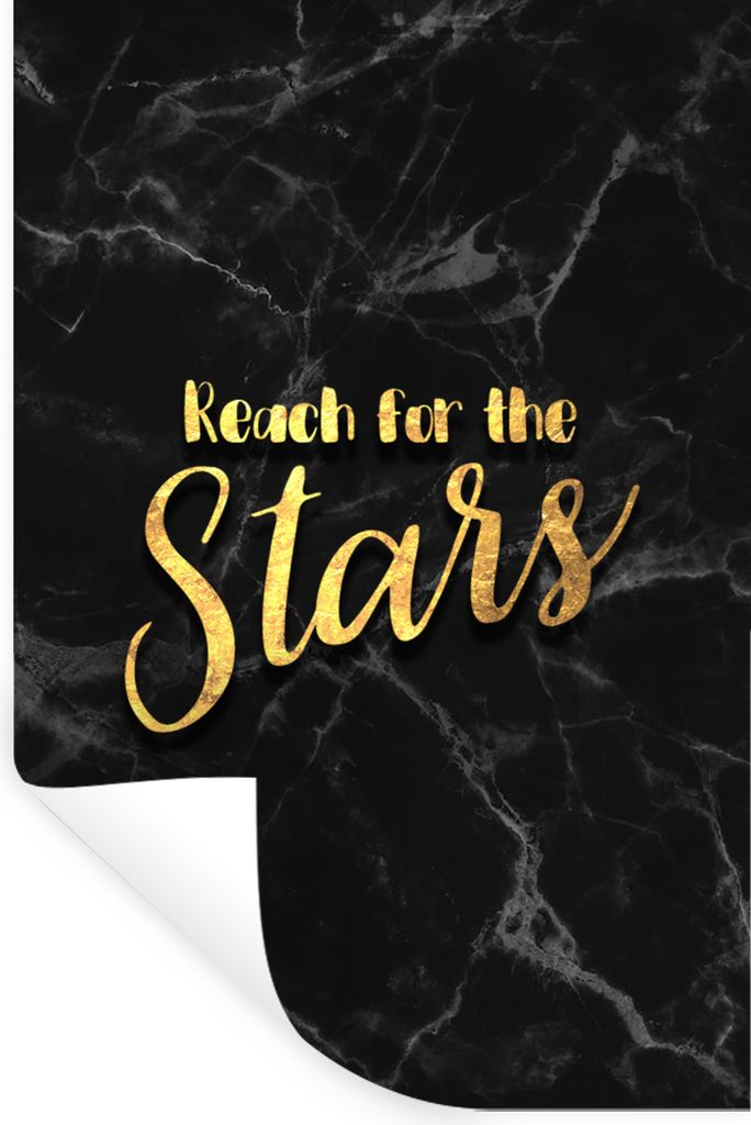 MuchoWow Wandtattoo Wandsticker Wandaufkleber Zitat - Sterne - Gold - Marmor 20x30 cm Selbstklebend und Repositionierbar - Sticker - Dekorfolie