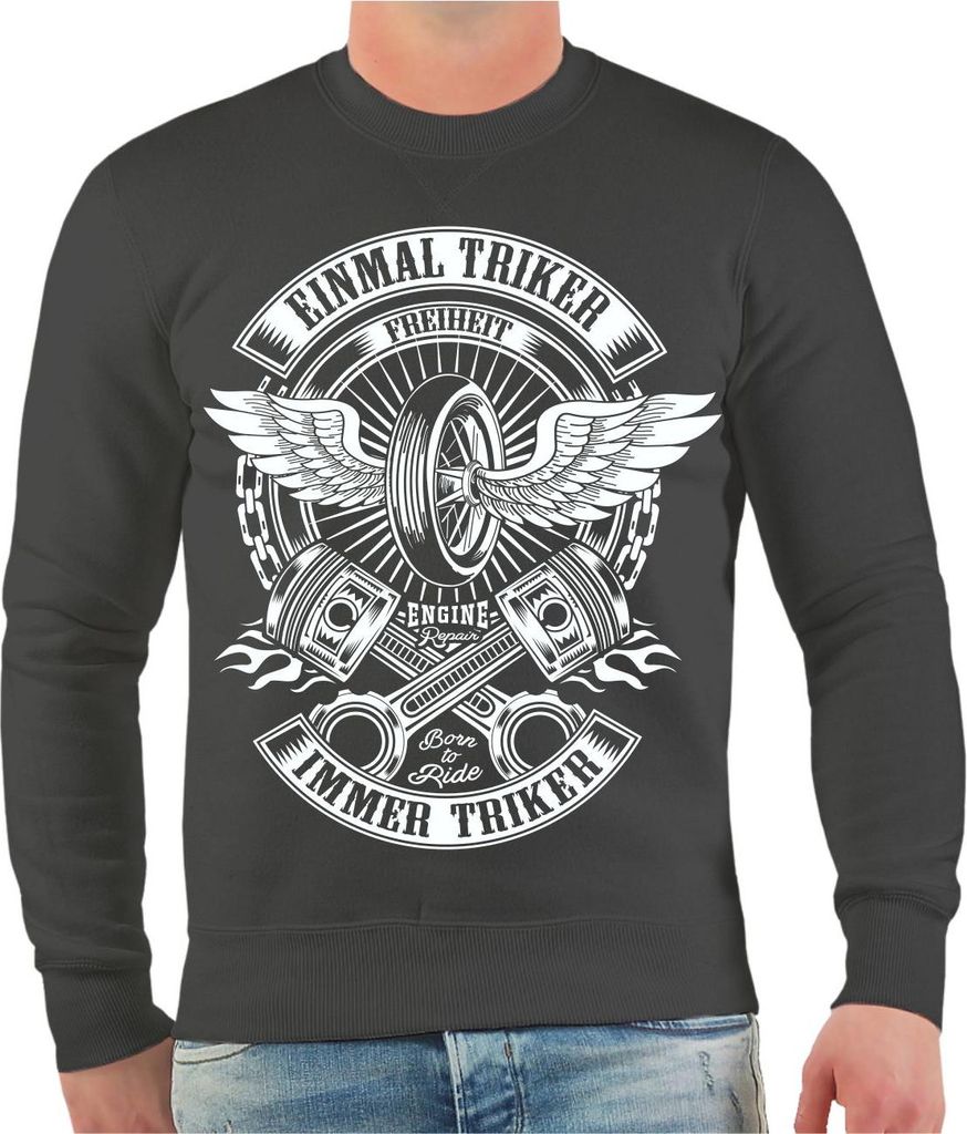 Herren Sweatshirt Einmal Triker immer Triker