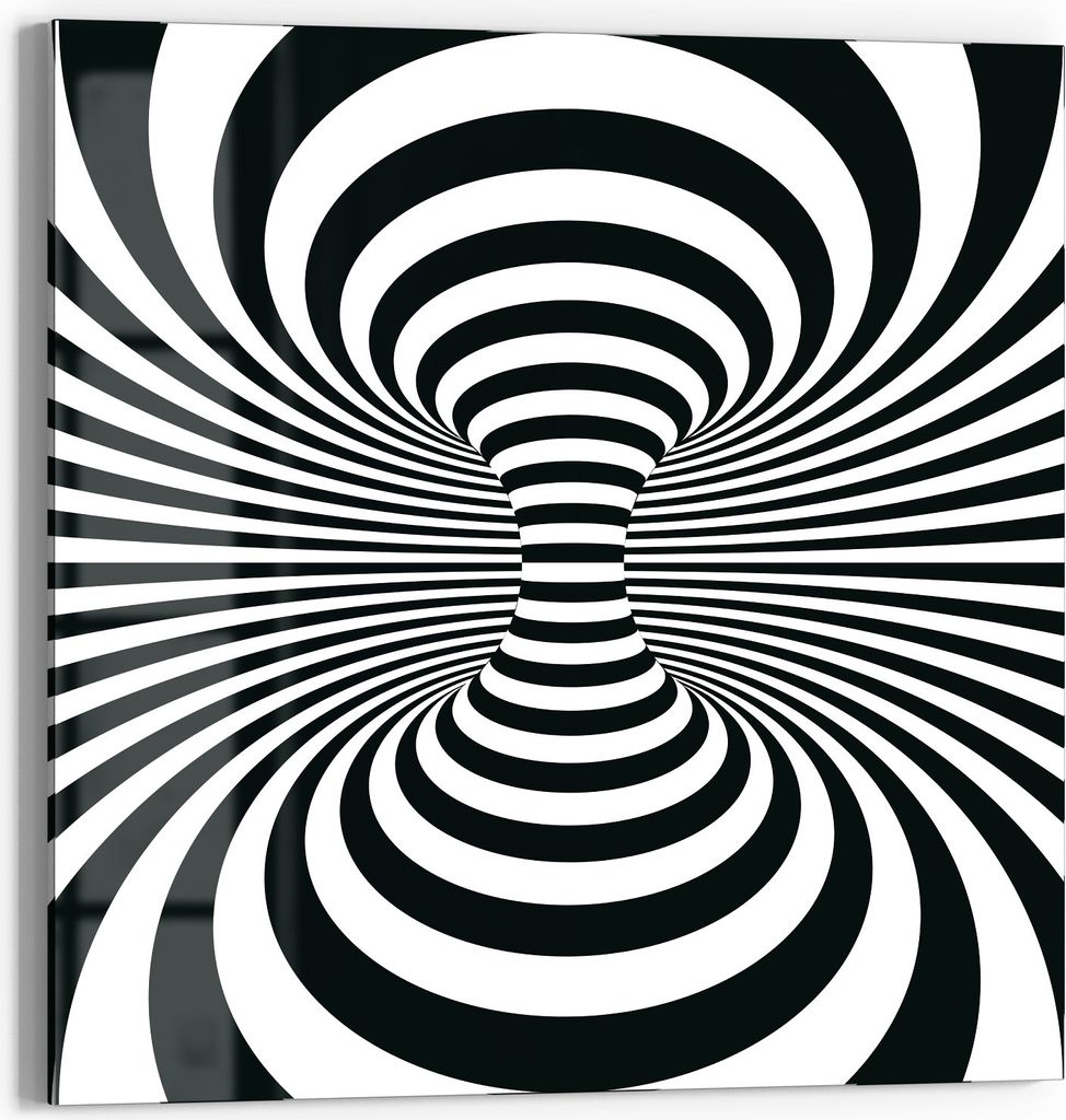 DEQOART Glasbild Echtglas 50x50 cm 'Vortex der Wahrnehmung' Wandbild Bild modern Deko