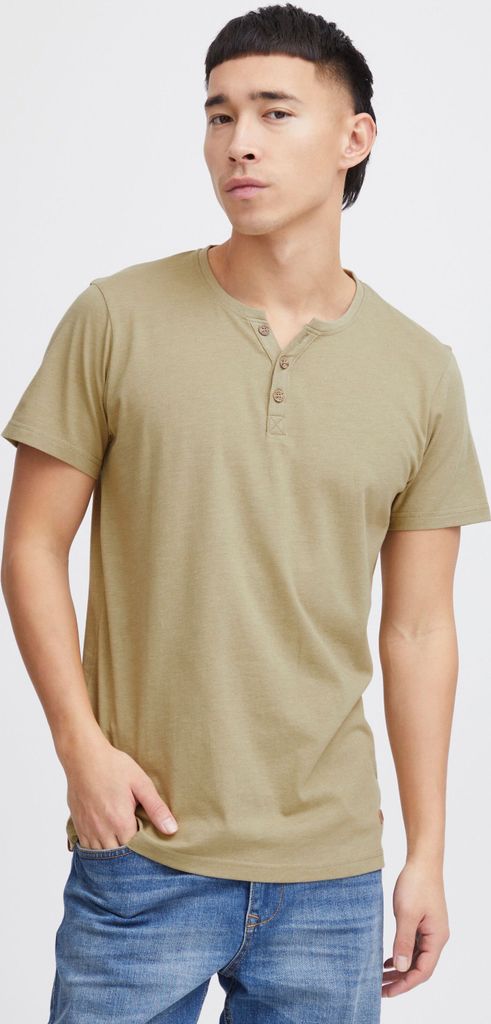 SOLID SDVolker Herren T-Shirt Kurzarm Shirt mit Grandad-Ausschnitt und Knopfleiste Baumwollmischung Regular fit