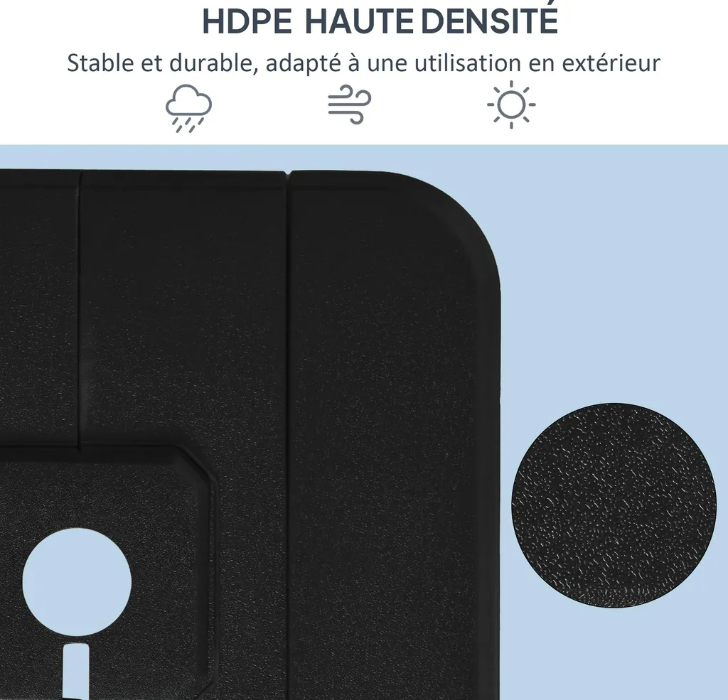 Base de Lestage Parasol HDPE Haute Densité Ensemble de 4 Dalles 98cm - 6