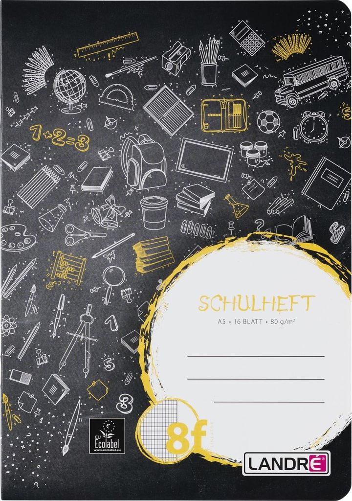 LANDRÉ Schulheft A5, 16 Blatt, 80 g/m², Lineatur 8 Produktbild 