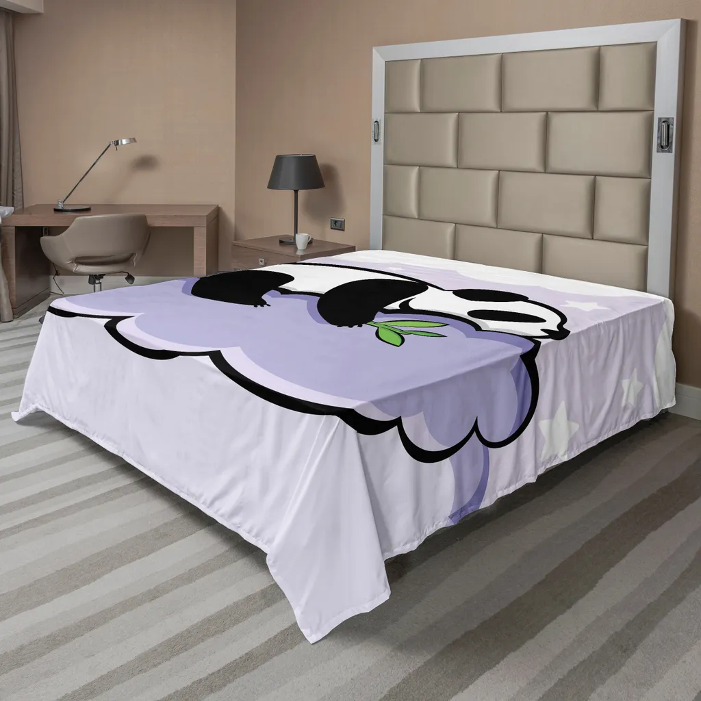 Set di biancheria da letto con motivo a panda con cartoni animati, per bambini, ragazzi, ragazze, in bambù, motivo floreale, stile vintage, 3 pezzi