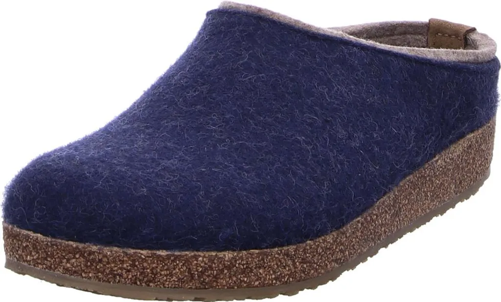 Haflinger Grizzly Kris Capitaine 41 : Sabots en Laine Bouillie Bleus