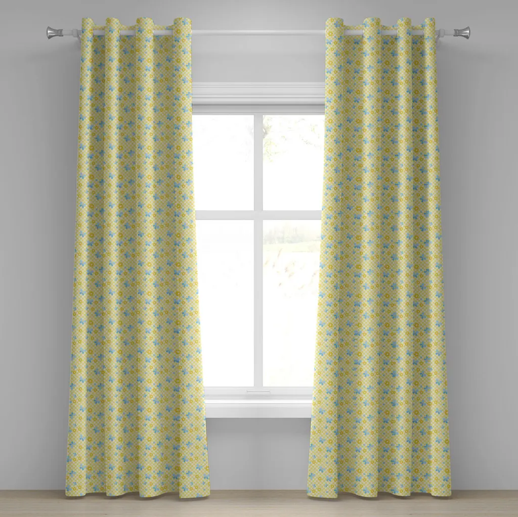 Rideaux chambre enfant motifs papillons bleu ciel pour ambiance douce