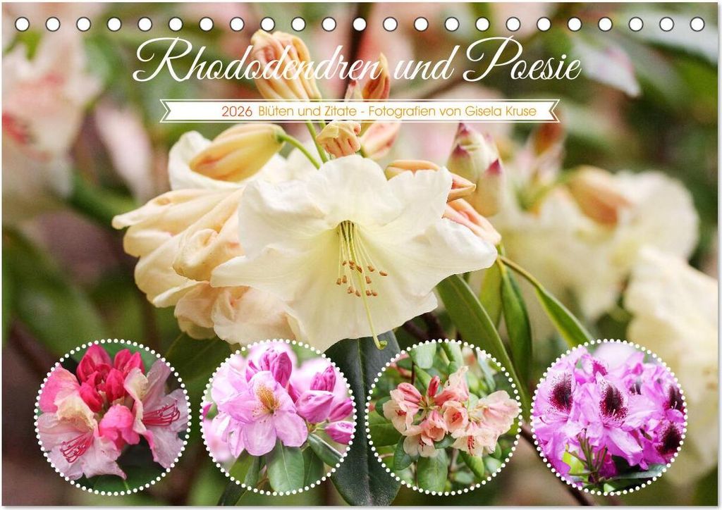 Rhododendren und Poesie (Tischkalender 2026 DIN A5 quer), CALVENDO Monatskalender