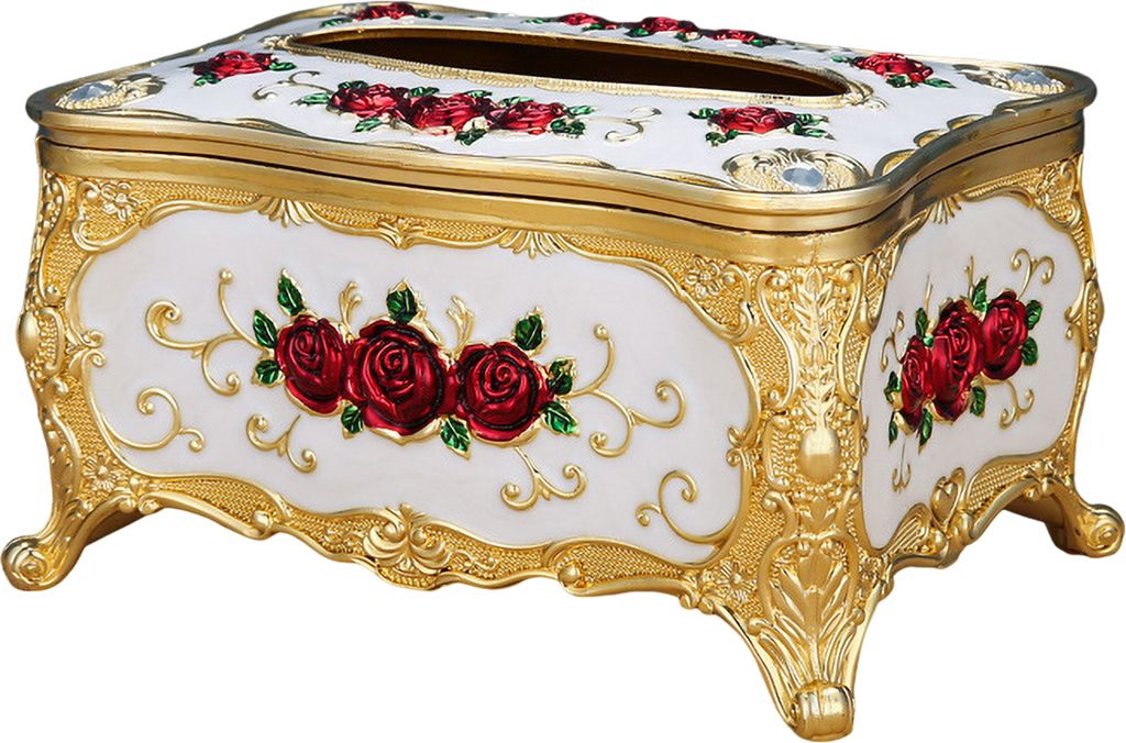 Europäische Taschentuchbox mit großer Kapazität, leicht zugänglicher Taschentuchbox-Abdeckung, Serviettenhalter aus Acrylpapier, Heimdekoration