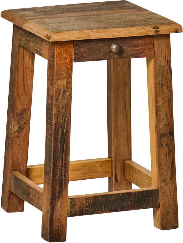 IB Laursen Beistelltisch UNIKA mit Schublade Holz 30x45 cm Nachttisch Hocker