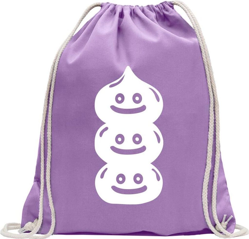 Kiwistar - Turnbeutel - lavendel - Slime - Fun Rucksack Sport Beutel Gymsack Baumwolle mit Ziehgurt