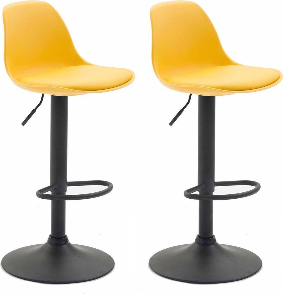 2er Set Barhocker Kiel Kunststoff schwarz gelb