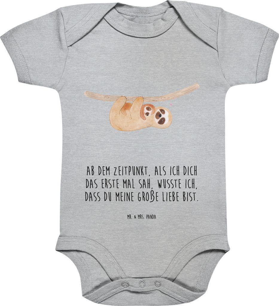 Mr. & Mrs. Panda overall baby Faultier Kind 3. - 6. Monat - Heather Grey - Geschenk, Strampler, Spaß, Babystrampler, Babybody, Geburt, Mama, Einte...