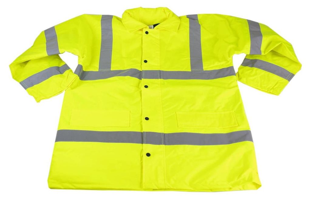 Jacke in Signalgelb Warnjacke mit Reißverschluss und Kapuze Produktbild 