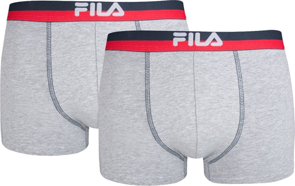 FILA Herren Boxer Shorts, 2er Pack - Logobund, Urban, Baumwolle Stretch, einfarbig